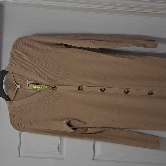 Gianni Bini V-Neck Cardigan Sweater Dress - Picture 3 of 8